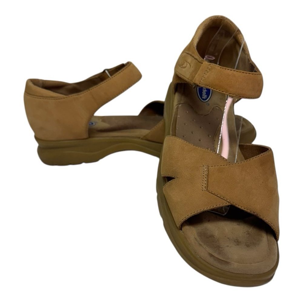 Dr. Scholls Brown Leather Adjustable Strap Comfort Sandals Size 8